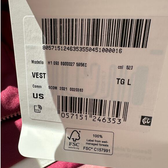 NWT Moncler Purple & Pink Mixed Media Sleeveless Velvet Short Vest L - Picture 9 of 15